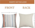 Boho Pillow Covers 18x18 Set of 2 for Couch-Modern Farmhouse Sofa Decorative Throw Pillow Covers Textured Chenille Cushion Covers Outdoor Netural Bohemian Pillow Cases Square