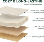17.7" Ottoman with Storage, Square Storage Ottoman for Dorm, Linen Ottomans with Legs for Living Room, Bedroom, Beige