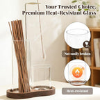 2-in-1 Glass Incense Burner with Ash Collector and Incense Stick Storage Upside Down Hanging Incense Holder, Anti-Splashing Design, Perfect for Meditation, Yoga, Spa, and Home Decoration