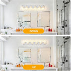 6-Light Modern Bathroom Light Fixture Chrome Vanity Lights Over Mirror Wall Sconce Lighting with K9 Crystal Shades Bathroom Wall Lamp E26 Base for Bedroom, Living Room, Hallway