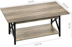 GreenForest Coffee Table with Storage, 43 inch Large Modern Coffee Tables for Living Room, X-Frame Design Farmhouse Coffee Table Space Saving Living Room Tables, Easy Assembly, Grey Wash