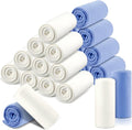 Newwiee 24 Pcs Fleece Throw Blankets Bulk 50'' x 60'' Oeko-tex Standard 100 Certified Spring Outdoor Wedding Guest Blankets Lightweight for Sleepover Donation Lap Pet Sofa Home (Mist Blue/White)