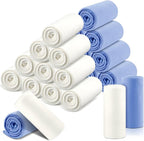 Newwiee 24 Pcs Fleece Throw Blankets Bulk 50'' x 60'' Oeko-tex Standard 100 Certified Spring Outdoor Wedding Guest Blankets Lightweight for Sleepover Donation Lap Pet Sofa Home (Mist Blue/White)
