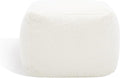 SAFAVIEH Couture Collection Samuels Ivory Boucle Ottoman Square Pouf (Fully Assembled)
