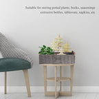 Round Paper Rope Storage Basket Wicker Baskets for Organizing with Handle Decorative Storage Bins for Countertop Toilet Paper Basket for Toilet Tank Top Small Baskets Set,Grey