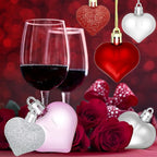 ZMCINER 36PCS 2 Sizes Heart Ornaments Valentine Ornaments for Tree Decorations, Valentine Day Ornaments for Heart Decorations (3 Colors)