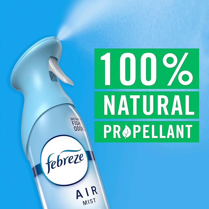 Febreze Air Mist, Air Freshener Spray, Odor Fighting Room Spray, Deodorizer for Home Bathroom Kitchen Office Apartment Dorm Room Classroom, Linen & Sky Scent, 8.1oz (Pack of 6)