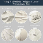 Olive + Crate Tencel Eucalyptus Cooling Duvet Cover Set - Hypoallergenic, Lyocell Tencel Duvet Cover - Soft, Temperature Regulating with Hidden Button Closure & Corner Ties - King Size [Ivory]