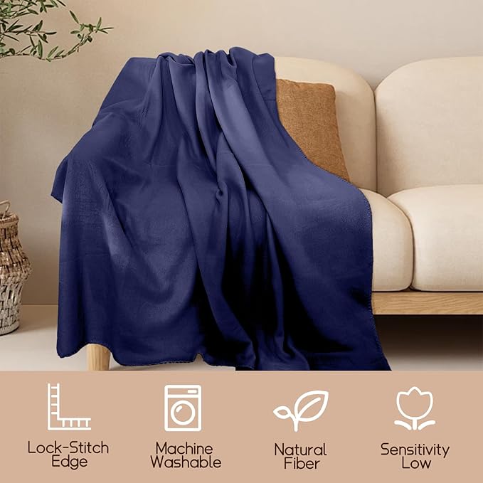 24 Pcs Fleece Blankets Bulk 60 x 50 in, Throw Blankets in Bulk for Wedding Bed Couch Outdoor Use Homeless (Blue)