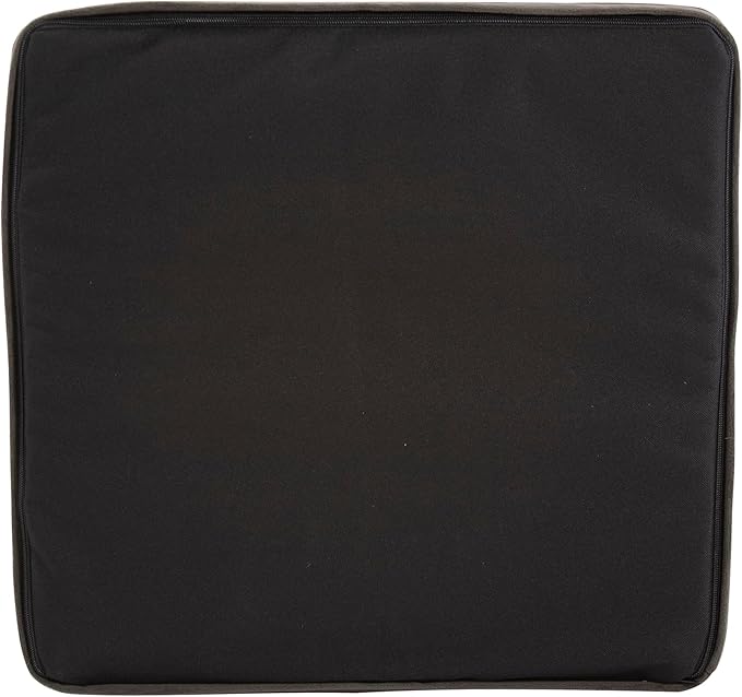 Howard Elliott Square Pouf Ottoman Foot Rest With Cover, Round Stuffed Filled Foot Stool, Fluffy Compact & Comfortable Soft Seating for Living Room & Bedroom, 20 x 20 x 18 Inch, Brown