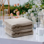 Tinideya 12 Pcs Flannel Fleece Throw Blanket Bulk 50 x 60 Inch Soft Fleece Blanket Warm Throw Blanket Coral Blankets for Couch Sofa Home Wedding Gifts Season (Camel Color)
