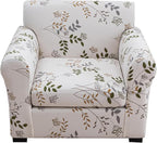 KRFOONN 2 Piece Couch Chair Cover Printed Sofa Covers Couch Covers Stretch Armchair Sofa Couch Slipcovers Furniture Protector with Elastic Bottom for Living Room (Armchair, 50)