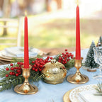 12 Pcs Silver Taper Candle Holders Vintage Candlesticks Holder for Home Decor Table Centerpiece Dining Party Festival Decorations (Gold)
