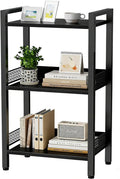 3-Tier Book Shelf, Bookcase with a Back Panel, Storage Shelves for Bedroom, Living Room & Home Storage (Black)