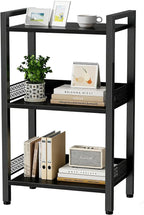 3-Tier Book Shelf, Bookcase with a Back Panel, Storage Shelves for Bedroom, Living Room & Home Storage (Black)