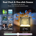 Night Light Bluetooth Speaker, Multi-Functional Dual Alarm Clock, MP3 Player, Touch Sensor Bedside Lamp, 48 RGB Color Changing, Gifts for 10 11 12 13 14 Year Old Teenage Boys Girls