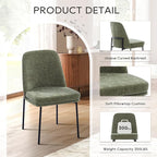COLAMY Dining Chairs Set of 6, Modern Dining Chairs, Fabric Upholstered Dining Chairs, Kitchen Chairs with Curved Back and Metal Legs for Dining Room Kitchen Restaurant, Green