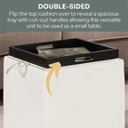 Designs4Comfort Park Avenue Single Ottoman with Stool and Reversible Tray