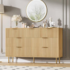 GarveeHome 7 Drawers Dresser for Bedroom, Fluted Dresser Chest of Drawers with Handle, Wood Modern Dressers for Closet, Bedroom Furniture Storage Organizer for Living Room, Hallway