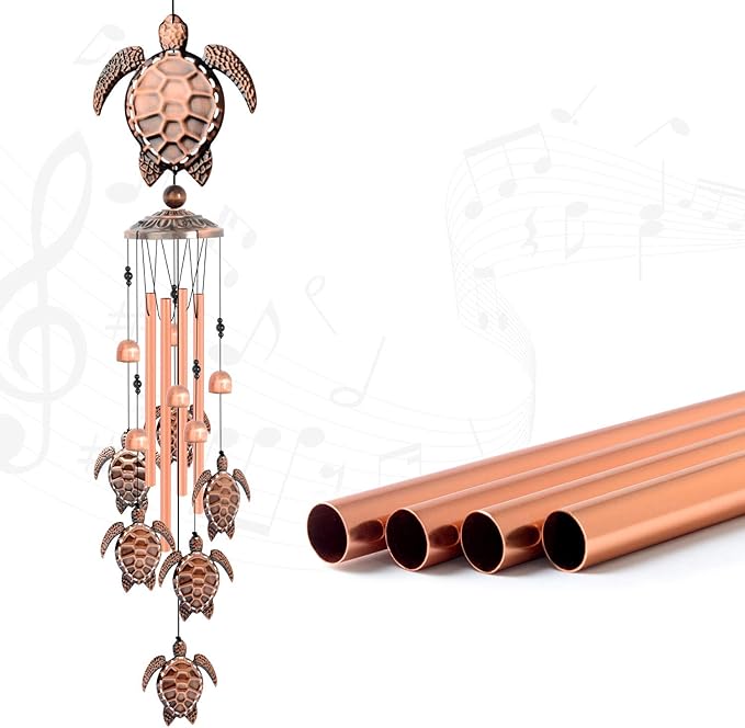 Sea Turtle Wind Chimes, Gifts for Mom Grandma Women, Outdoor Garden Patio Decor, with S Hook Indoor Outdoor Turtles Wind Chime for Outside, Turtles Gifts