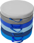 Factory Direct Partners SoftScape 15 inch Round Classroom Floor Cushions with Handles; Flexible Seating for Daycare, Preschool, Playroom; 2 inch Thick Deluxe Foam (6-Piece) - Navy/Powder Blue, 11232