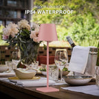 2-Pack LED Cordless Table Lamp, Rechargeable Battery Desk lamp 3W 5500mAh Battery Operated Stepless Dimming Modern Portable Table Light for Restaurant/Bedroom/Outdoor IP54 Waterproof (Pink)