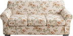 KRFOONN 4 Piece Printed Sofa Couch Cover for 3 Cushion Couches Stretch Sofa Slipcovers with 3 Separate Seat Cushion Covers Washable Furniture Protector with Elastic Bottom (Sofa, 57)