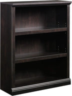 Sauder 3 Tier Book Shelf Wooden Bookcase Multipurpose Bookshelf for Home Office, Living Room, in Estate Black | Multipurpose, Bookshelf, for Home Office, Living Room