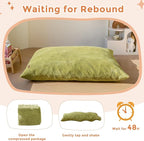 MAXYOYO 3 in 1 Kids Bean Bag Chair Bed, Convertible Chair Folds from Bean Bag to Lounger, Child Floor Sofa for Gaming, Reading, Floor Mattress with High-Density Foam Filling