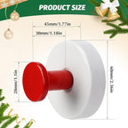 Reusable Heavy Duty Suction Cup Hooks for Kitchen/Bathroom/Shower - Wet-Proof Hooks for Towels, Robes, Loofah&Wreaths/No Drill Mounting on Glass, Tile, Metal (2, Red White)