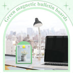 Shimeyao 2 Pcs Magnetic Bulletin Board for Tabletops with 8 Magnets Memo Display Easel Stand for Home Office School Kitchen Table Supplies (Green, 10 X7 Inch, Arched)