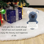 Funny Knitted Wool Doll Toy with Positive Card - Creative Cute Mini Crochet Positive Potato Dolls Cheer Up Gift for Family Kids Friends Encouragement Decoration (C- Leisurely Koala)