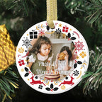 Personalized Custom Photo Ornaments for Christmas Tree - Ceramic Hanging Xmas Ornaments for Couples, Family, Wedding