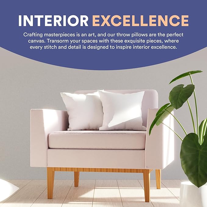 Continental Bedding | Down Alternative Throw Pillow Insert | 100% Cotton 250TC Shell | Medium Loft Decorative Cushion | 26x26 | 1 Pack