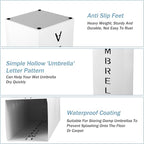 Metal Umbrella Stand Holder, 16.5x6.3x6.3inch Square Free Standing Umbrella Rack Decorative Umbrella Holder Bin Multipurpose Walking Sticks Holder for Umbrella Cane Entryway (White)