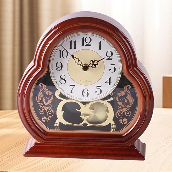 Mantel Clocks for Living Room Mantel Clocks for Living Room Quiet Mantlepiece Clock Vintage Walnut Wooden Table Clock Battery Powered Mantel Clock with Pendulum Swing for Office Desk Shelf