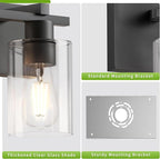 Espird Bathroom Vanity Light,4 Light Matte Black Light Fixture with Thickened Clear Glass Shade, 30 inch Modern Wall Sconce, Bathrooms Vanity Light Over Mirror for Bathroom