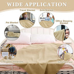 Newwiee 24 Pcs Fleece Throw Blankets Bulk 50'' x 60'' Oeko-tex Standard 100 Certified Spring Outdoor Wedding Guest Blankets Lightweight for Sleepover Donation Lap Pet Sofa Home (Khaki)