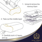 Royal Therapy King Memory Foam Pillow – Ergonomic Cervical Pillow for Neck and Shoulder Pain – Medium Firm Contour Pillow for Side, Back, and Stomach Sleepers – CertiPUR-US Certified