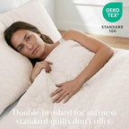 Southshore Fine Living, Inc. Quilted Summer Comforter, King Size Quilt Bedding Set with 2 Pillow Shams, Geometric Circle Design, Lightweight Bedspread, California/King Size Coverlet, Comfy Soft, Bone