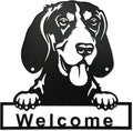LACEEZEN Metal Dog Wall Art Home Decor Minimalist Hanging Appearance Dog Black Wall Sculptures Room & Living Room Front Entry Door Wall Garden Balcony 9.8"x 9.8"
