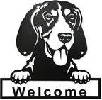 LACEEZEN Metal Dog Wall Art Home Decor Minimalist Hanging Appearance Dog Black Wall Sculptures Room & Living Room Front Entry Door Wall Garden Balcony 9.8"x 9.8"