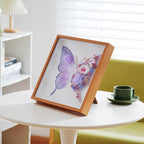 ADDWel Preserved Rose Butterfly Shadow Box - Romantic Valentine's Day Gifts for Mom Wife Girlfriend, 12x12 Handmade Forever Flower Wall Art, Unique Anniversary Birthday Purple Gifts