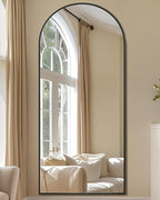 Suidia Arched Full Length Mirror, 76"x34" Floor Mirror Freestanding, Floor Standing Full Body Mirror with Stand for Bedroom, Hanging Leaning Mounted for Living Room Cloakroom, Black