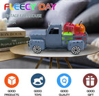 Metal Truck Decor with Christmas Fruit, Blue Vintage Farm Pickup Farmhouse Tabletop Tiered Tray Decorations, Rustic for Home Kitchen Table Top (Light Blue)