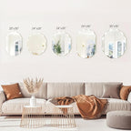 Bathroom Mirrors for Over Sink, Round Frameless Mirrors for Wall, 30x36 Inch Beveled Bathroom Mirror, Bathroom Vanity Circle Mirror for Bedroom Living Room Entryway Home Decor
