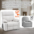 Oversized Recliner Electric Lift Chair, Power Lift Recliner for Big and Tall, 180° Lay-Flat and Assisted Standing, Extra Large Sofa with 8-Point Massage & Heating, Medium-Soft, Beige