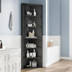 6 Tier Corner Shelf with Adjustable Shelf, 68" Tall Corner Bookshelf Bookcase, Freestanding Corner Display Storage Shelf for Living Room, Office, Kitchen, Bath Room,Small Space, Black
