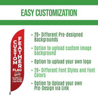 Custom Feather Flag(8.2x1.6ft) by BCB Print for Business Outdoor | Optional 8.2Ft Pole & Ground Spike | DIY Swooper Flag Banner | HD Printed Custom Sign | Express Dispatch & Ship | Made in USA