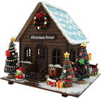 DIY Miniature House Kit: Christmas Vintage Street 3D Wooden Model - Challenging Adult Building Project, Unique Holiday Home & Room Decor (6.3" x 6.7" x 6.7")